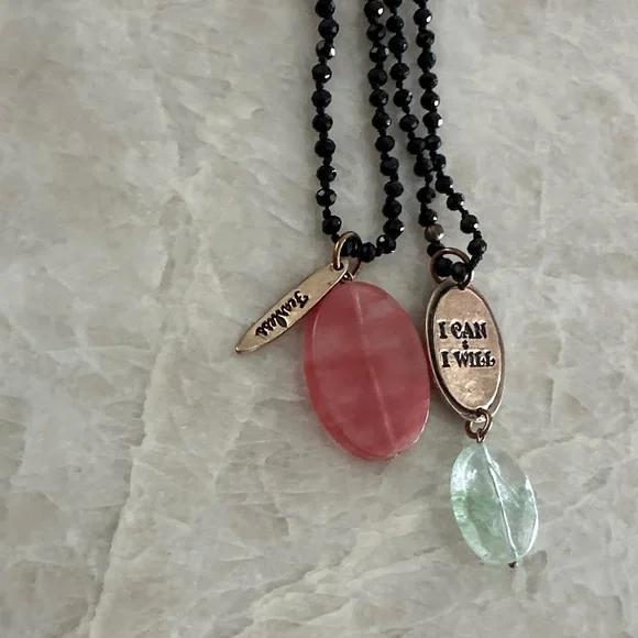 Katia Designs Black and Pink Pendant Necklace - Picture 6 of 8